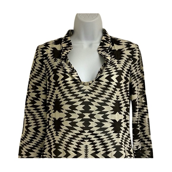 Tory Burch Aztec Print Tunic Top with Sequin Embellishment - Picture 4 of 9